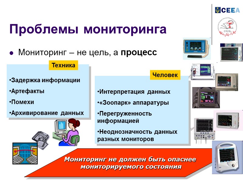 Проблемы мониторинга Мониторинг – не цель, а процесс Мониторинг не должен быть опаснее 